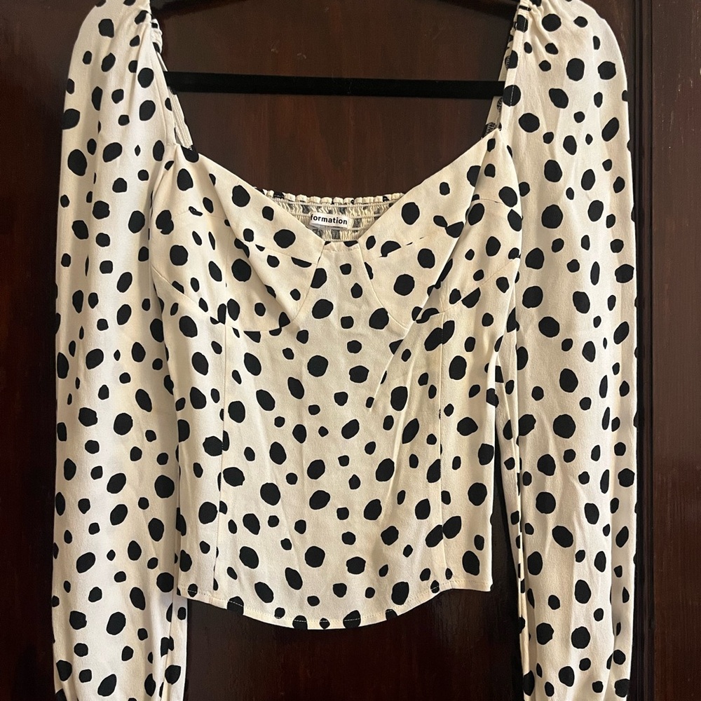 Reformation Polka Dot Long Sleeve Top